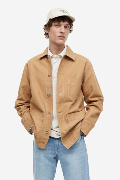 Верхняя одежда H&M Регулярный крой Памучная канва Куртка-рубашка