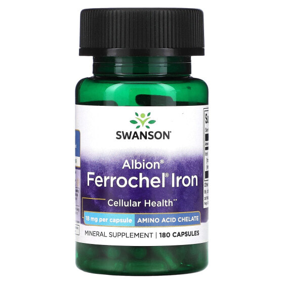 Swanson, Albion, Ferrochel Iron, 18 мг, 180 капсул