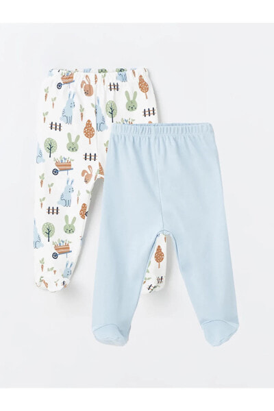 Beli Lastikli Erkek Bebek Pijama Alt 2'li