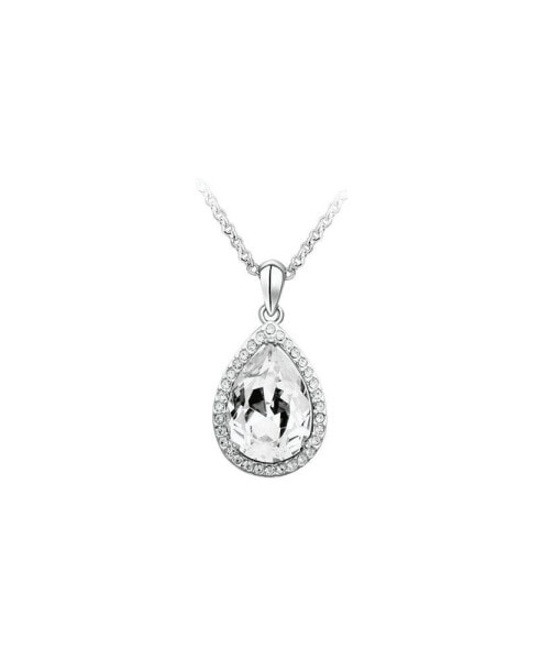 Hollywood Sensation large Crystal Teardrop Pendant Necklace for Women