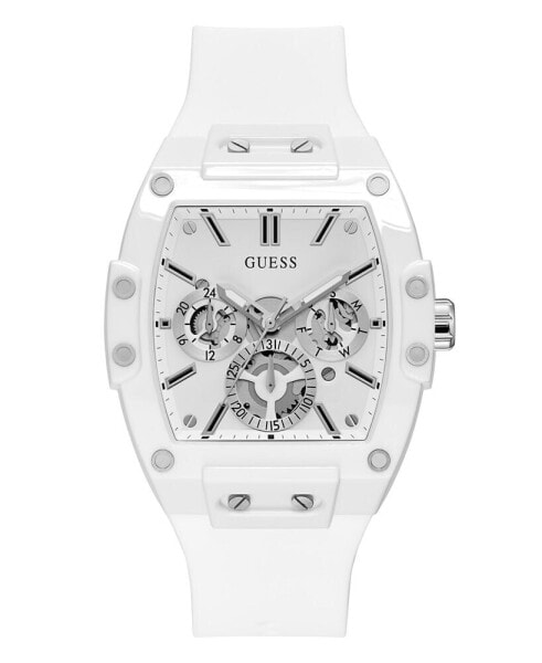 Men's Multi-Function White Silicone Strap Watch 43mm