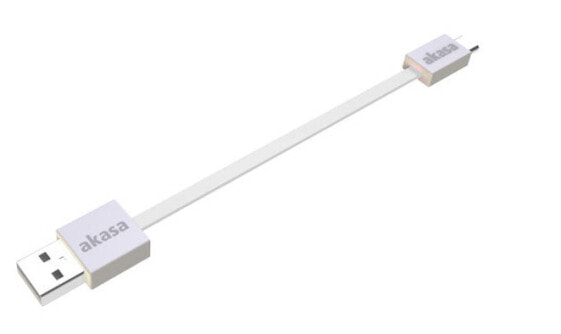 Akasa 0.15m USB 2.0 A/Micro-B - 0.15 m - USB A - Micro-USB B - USB 2.0 - Male/Male - White