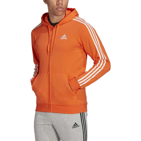 [IC6287] Mens Adidas Essentials Fleece 3-Stripes Full-Zip Hoodie