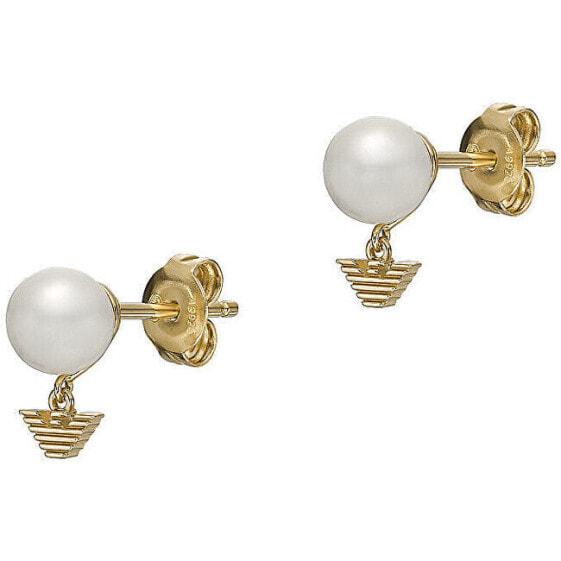 Elegant gold-plated earrings with pearls EG3583710