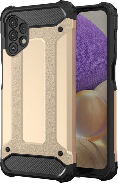 Hurtel Hybrid Armor pancerne hybrydowe etui pokrowiec Samsung Galaxy A32 5G złoty