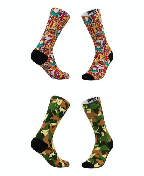 Носки Tribe Socks Летний комлет из 2 пар Hipster Cat-Moflage для мужчин и женщин