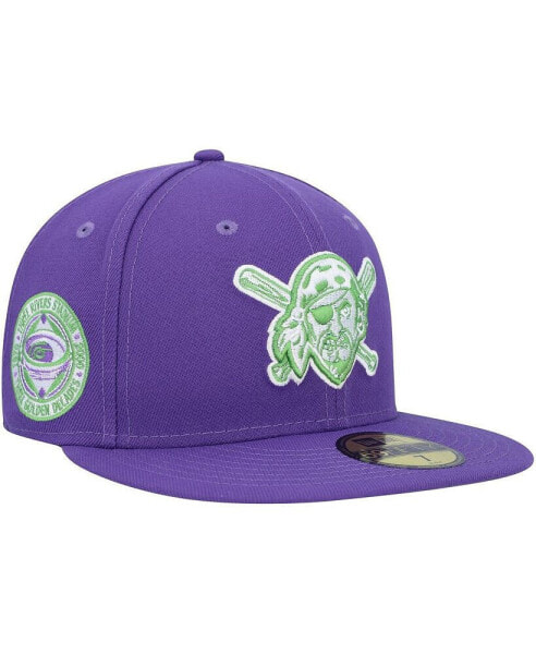 Men's Purple Pittsburgh Pirates Lime Side Patch 59FIFTY Fitted Hat