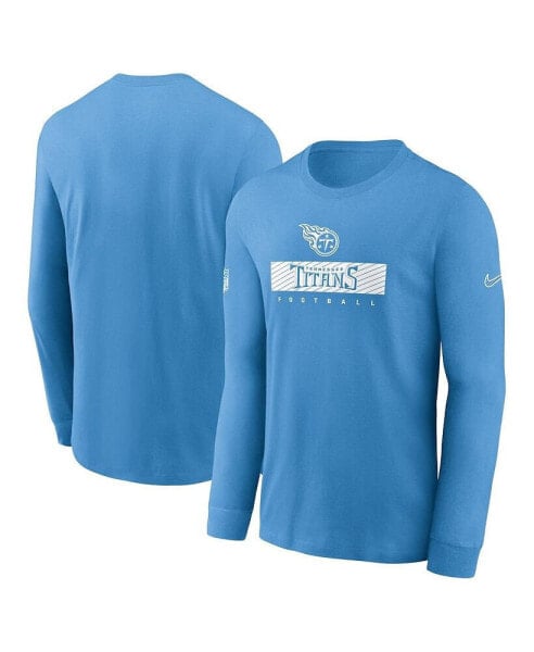 Men's Light Blue Tennessee Titans Sideline Performance Long Sleeve T-Shirt