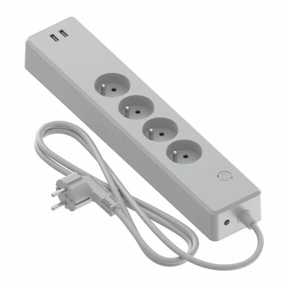 Блок электрических розеток, 4 позиции, без выключателя Calex USB x 2