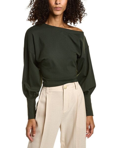 Susana Monaco One Side Off-Shoulder Top Women's Green M