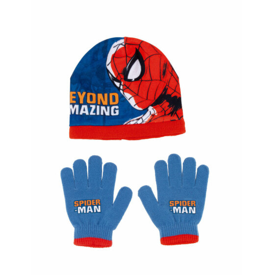 Детский набор Spider-Man Шапка с перчатками Great power Синий Красный