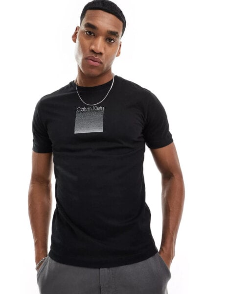 Calvin Klein ombre box logo t-shirt in black