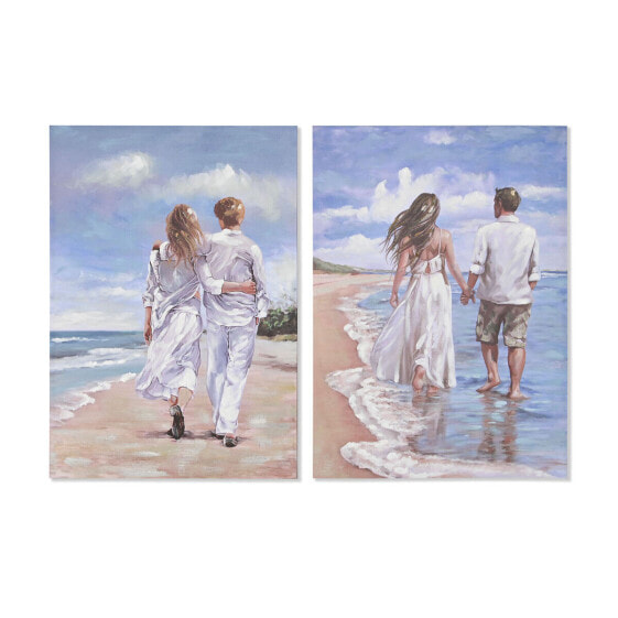 Картина Home ESPRIT Пляж Средиземноморье 70 x 3 x 100 cm (2 штук)