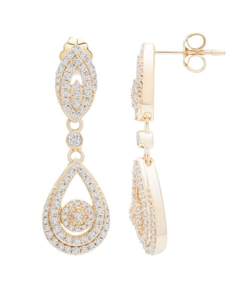 Diamond Dangling Drop Earrings in 14k White Gold or 14k Yellow Gold (1 ct. t.w.), Created for Macy's
