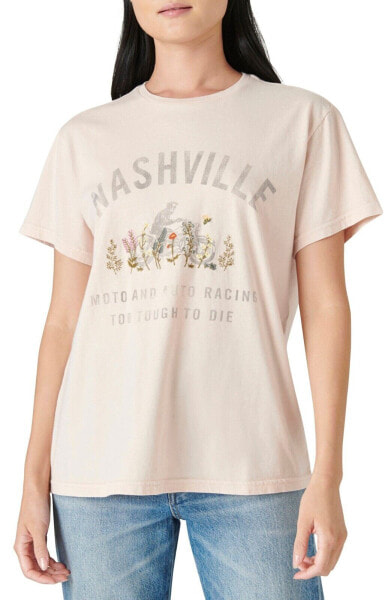 Футболка Lucky Brand Nashville Embroidered Pale Blush XS