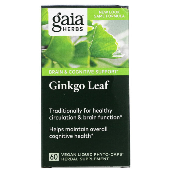 Травяные капсулы Gaia Herbs Гинкго Билоба, 60 шт