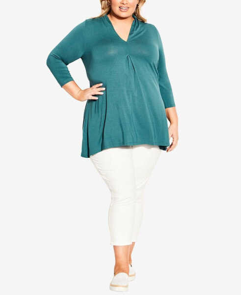 Plus Size Ellis Plain Tunic Top