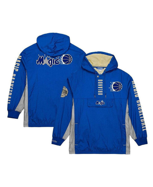 Men's Blue Distressed Orlando Magic Team OG 2.0 Vintage-Like Logo Anorak Windbreaker Quarter-Zip Jacket