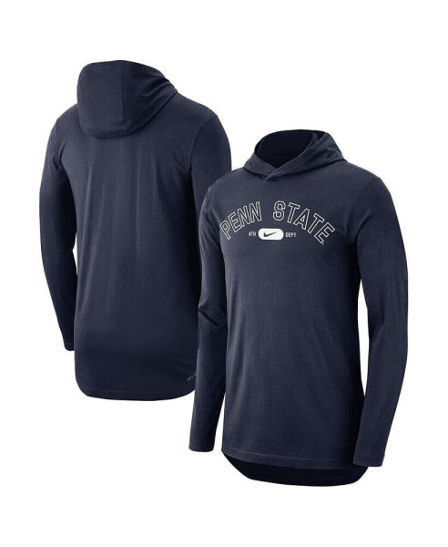 Men's Navy Penn State Nittany Lions Campus Performance Long Sleeve Hoodie T-shirt