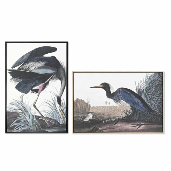 Картина DKD Home Decor 63 x 4 x 93 cm Птица Восточный (2 штук)