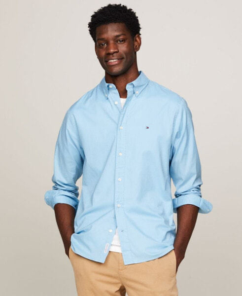 Men's Poplin Long Sleeve Button-Down Shirt