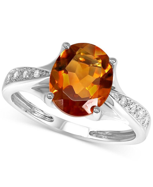 Кольцо Macy's Citrine & Diamond.in 14k White Gold.