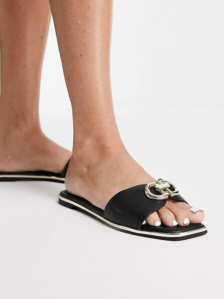 ALDO Bellenor flat sandals in black 