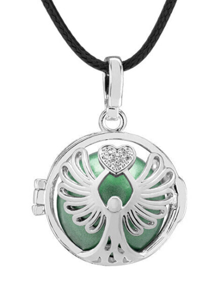 Women´s necklace green metallic bell Message K10PZM18