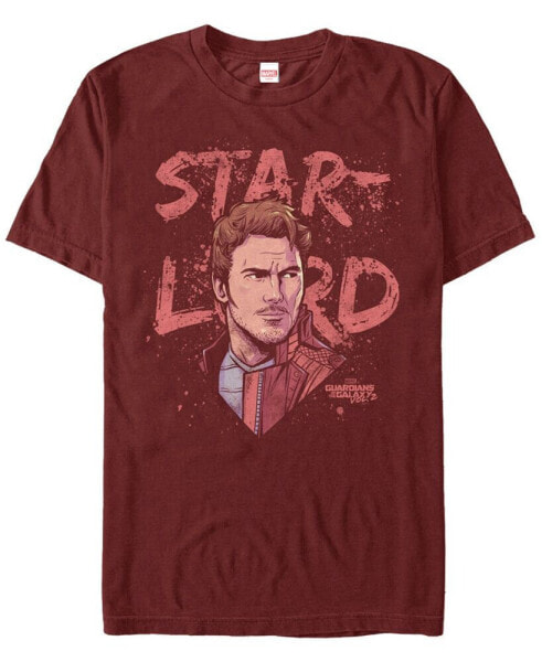 Marvel Men's Guardians of the Galaxy Vol. 2 Painted Distressed Star Lord Short Sleeve T-Shirt