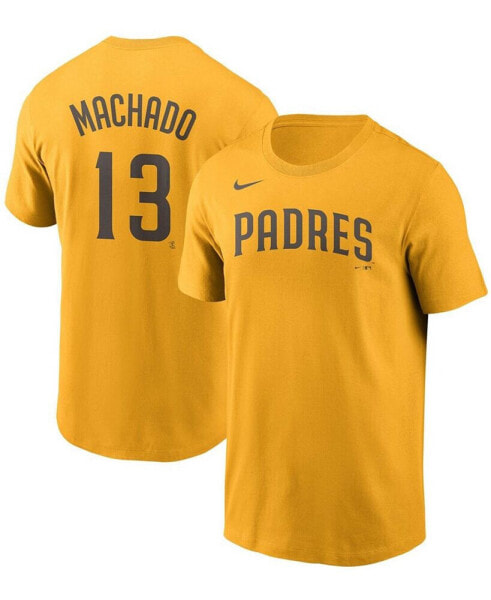 Men's Manny Machado Gold San Diego Padres Name Number T-shirt