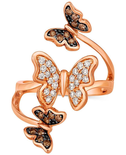 Diamond Butterfly Statement Ring (1/2 ct. t.w.) in 14k Rose Gold
