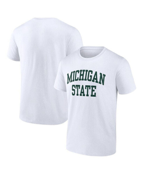 Men's White Michigan State Spartans Basic Arch T-shirt