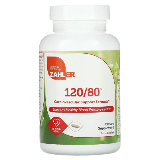 Zahler, 120/80, формула для поддержки сердечно-сосудистой системы`` 60 капсул