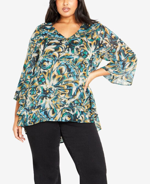 Plus Size Rosie Layer Print V-neck Top