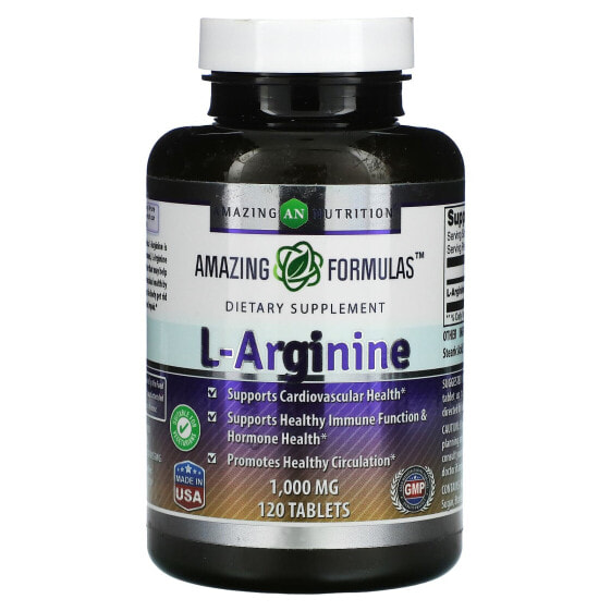 Аминокислоты amazing nutrition L-Arginine 1 000 мг, 120 таблеток
