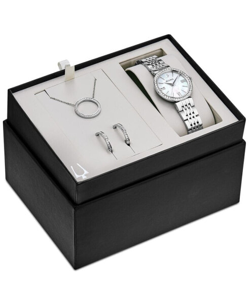 Women's Stainless Steel Bracelet Watch 33mm Gift Set