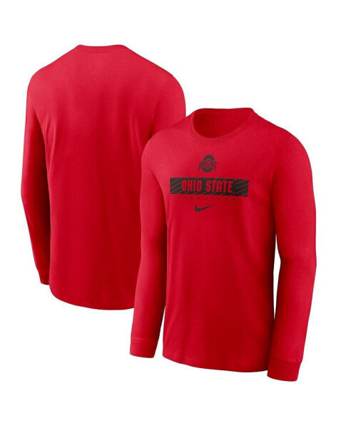 Men's Scarlet Ohio State Buckeyes 2024 Sideline Legend Performance Long Sleeve T-Shirt