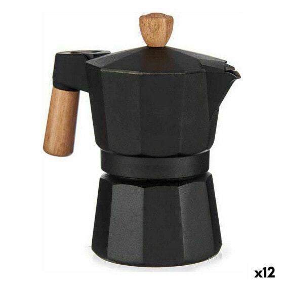 Кофеварка гейзерная электрическая Kinvara Italian Coffee Pot Wood Aluminium 150 мл (12 штук)