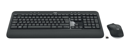 Logitech MK540 ADVANCED Wireless Keyboard and Mouse Combo - Wireless - USB - Membrane - QWERTZ - Black - White - Mouse included