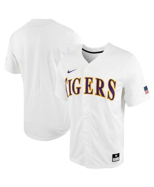 Men's White LSU Tigers Replica Full-Button Baseball Jersey