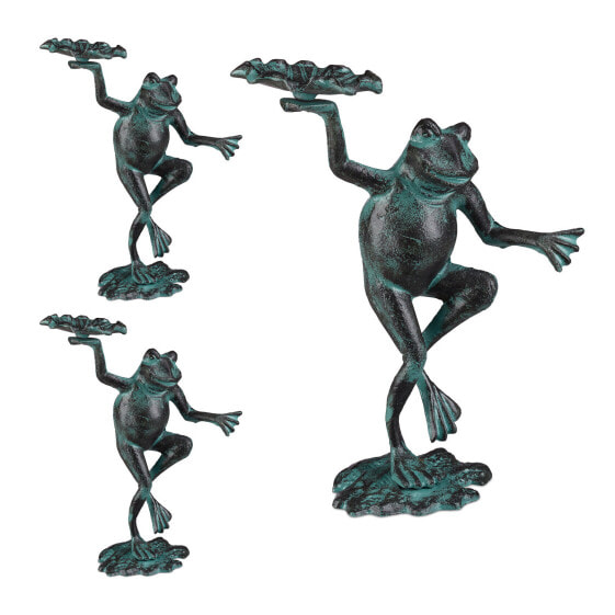 3 x Gartenfigur Frosch