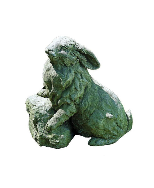 Rabbit on A Rock Garden Statue