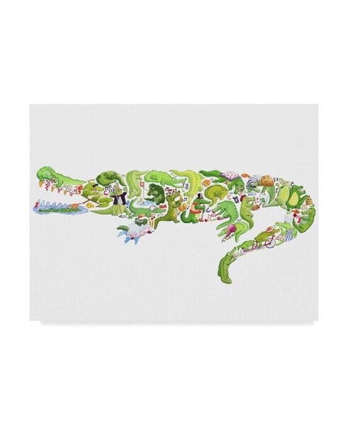 Louise Tate 'Crocodile Collage' Canvas Art - 19" x 14"