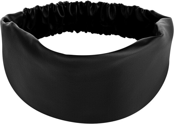 Haarband gerade Faux Leather Classic schwarz