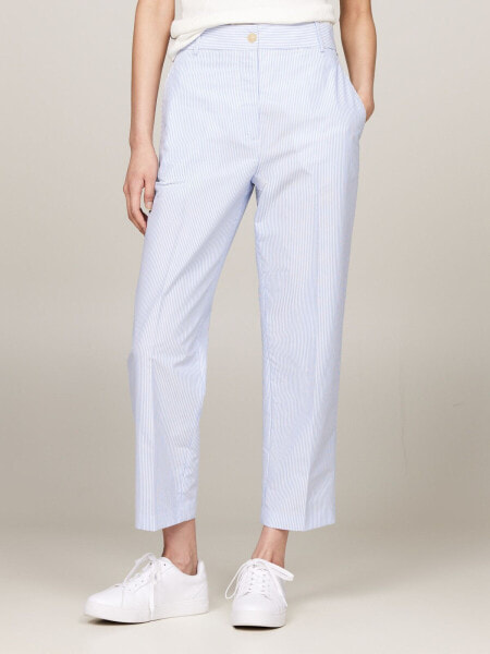 Slim Straight Fit Stripe Poplin Pant