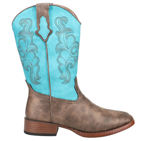 Roper Cowboy Classic Square Toe Cowboy Womens Blue, Brown Casual Boots 09-021-1