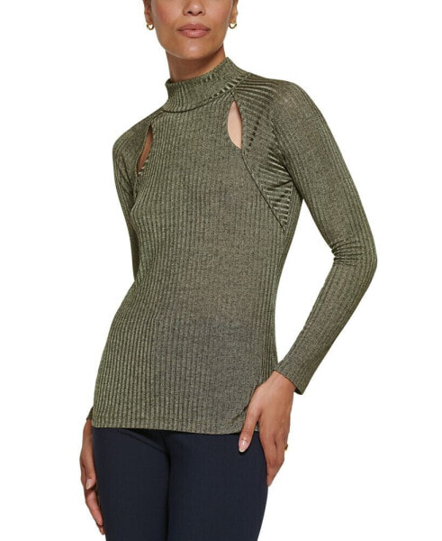 Petite Mock-Neck Knit Top