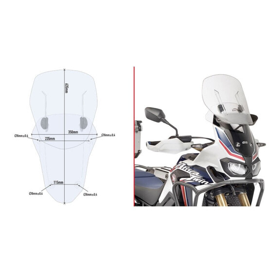 GIVI AF1144 Sliding Airflow Honda CRF1000L Africa Twin/CRF1000L Africa Twin Adventure Sports Windshield