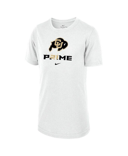 Big Boys White Colorado Buffaloes Coach Prime Legend Performance T-shirt
