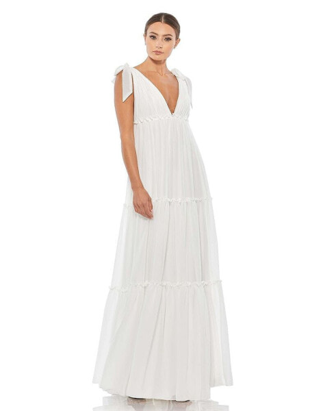 Women's Ieena Tiered V-Neck Plunging Maxi Dress